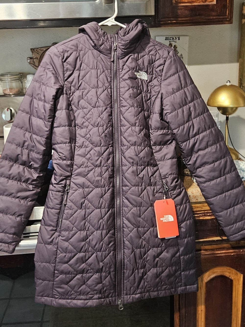 The North Face Women's Quilted Hooded Puffer Coat - Plum